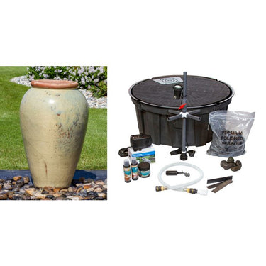 Tuscany FNT3880 Ceramic Triple Vase Complete Fountain Kit Vase Fountain Blue Thumb
